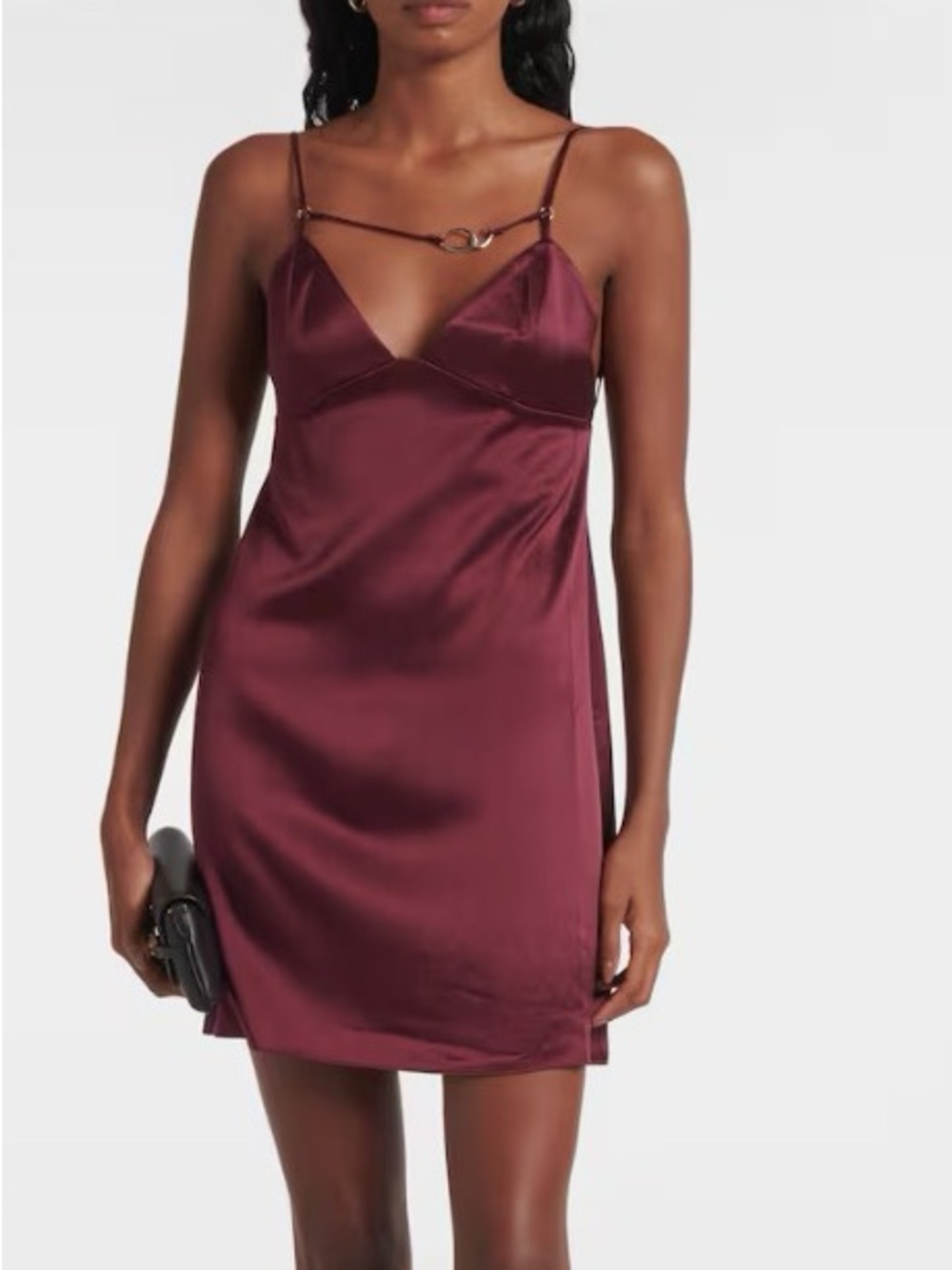 Calvin Klein X Nensi Dojaka 100% silk burgundy mini dress